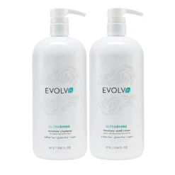 EVOLVh UltraShine Moisture Shampoo & Conditioner Liter Duo